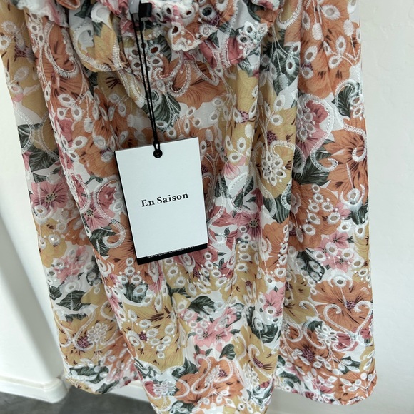 NEW EN SAISON ANTHROPOLOGIE PRESLEY RUFFLE MINI DRESS - Picture 8 of 12